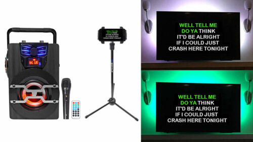 Technical Pro Wasp420 Bluetooth Karaoke Machine System W/tv Led's + Mic + Stand