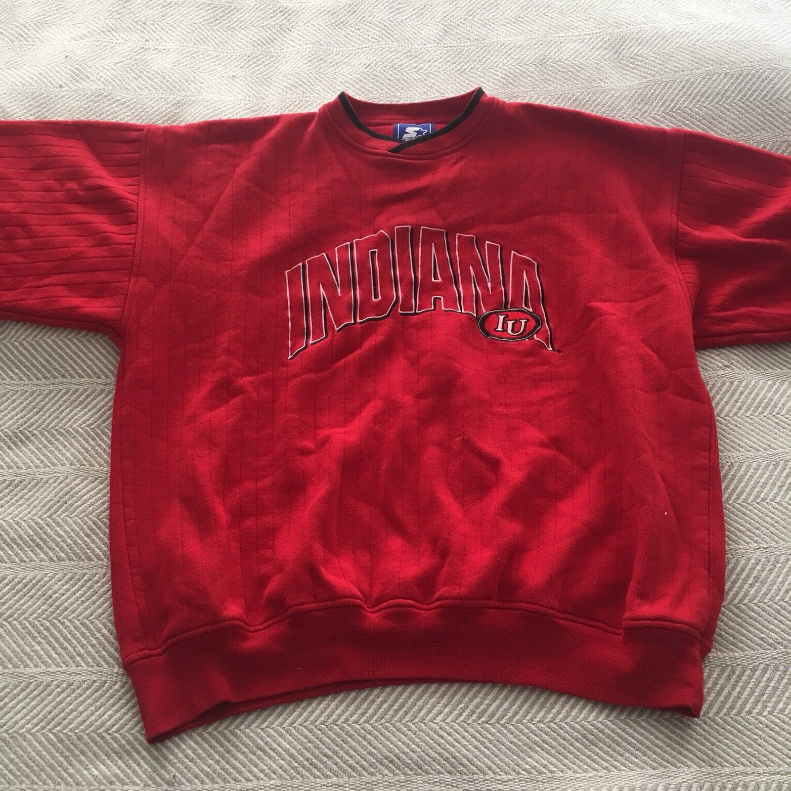 Vintage Starter Sweatshirt Indiana University Size Xl Ribbed Texture