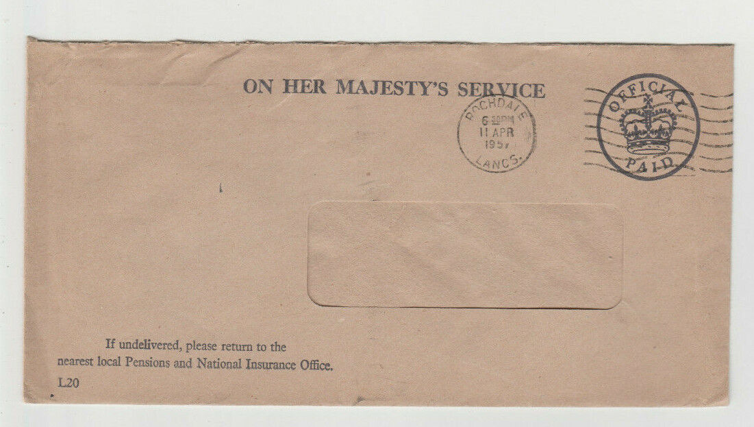 1957 Great Britain Official Canceled Cover