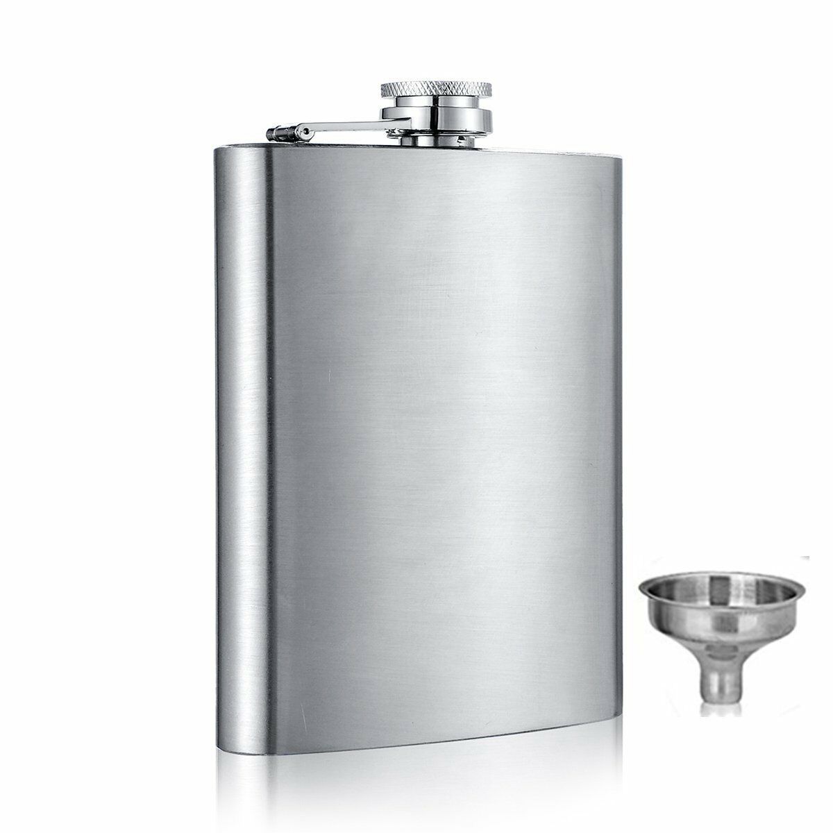 6 8 10 Oz Liquor Stainless Steel Pocket Hip Flask Screw Cap With Funnel