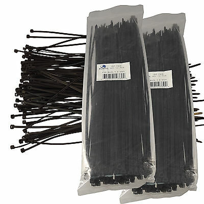 New Black 200 Pcs. 12 Inch Zip Ties Nylon 40 Lbs Uv Weather Resistant Wire Cable