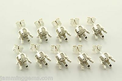 Bulk 3mm -10mm Solid Sterling Silver Round (6 Prong) Snap-tite Earring Settings