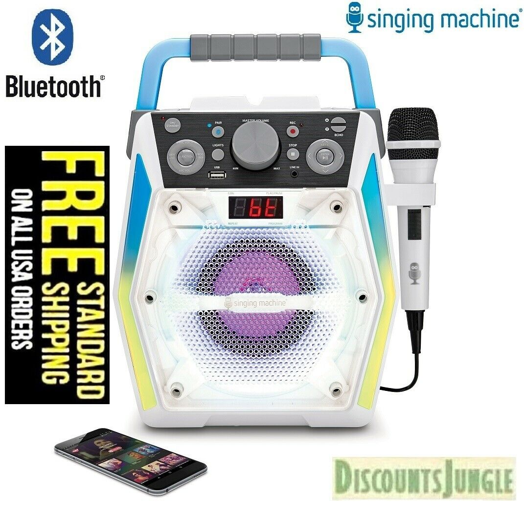 Singing Machine Sml2200 Karaoke System Disco Lights Bluetooth Cd/usb /microphone