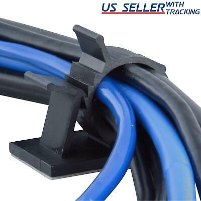 25x Cable Clips Adhesive Cord Management Organizer Wire Holder 0.85" Clamp Black