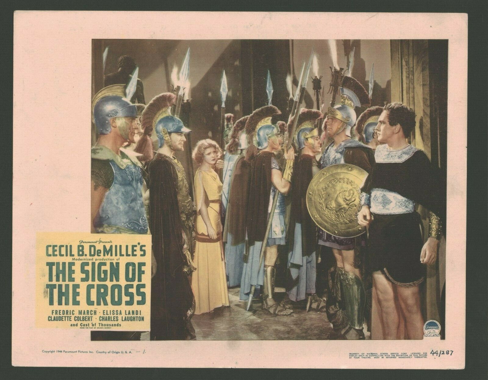 Sign Of The Cross Lobby Card (vg+) 1944 Cecil B Demille Movie Poster Art 535