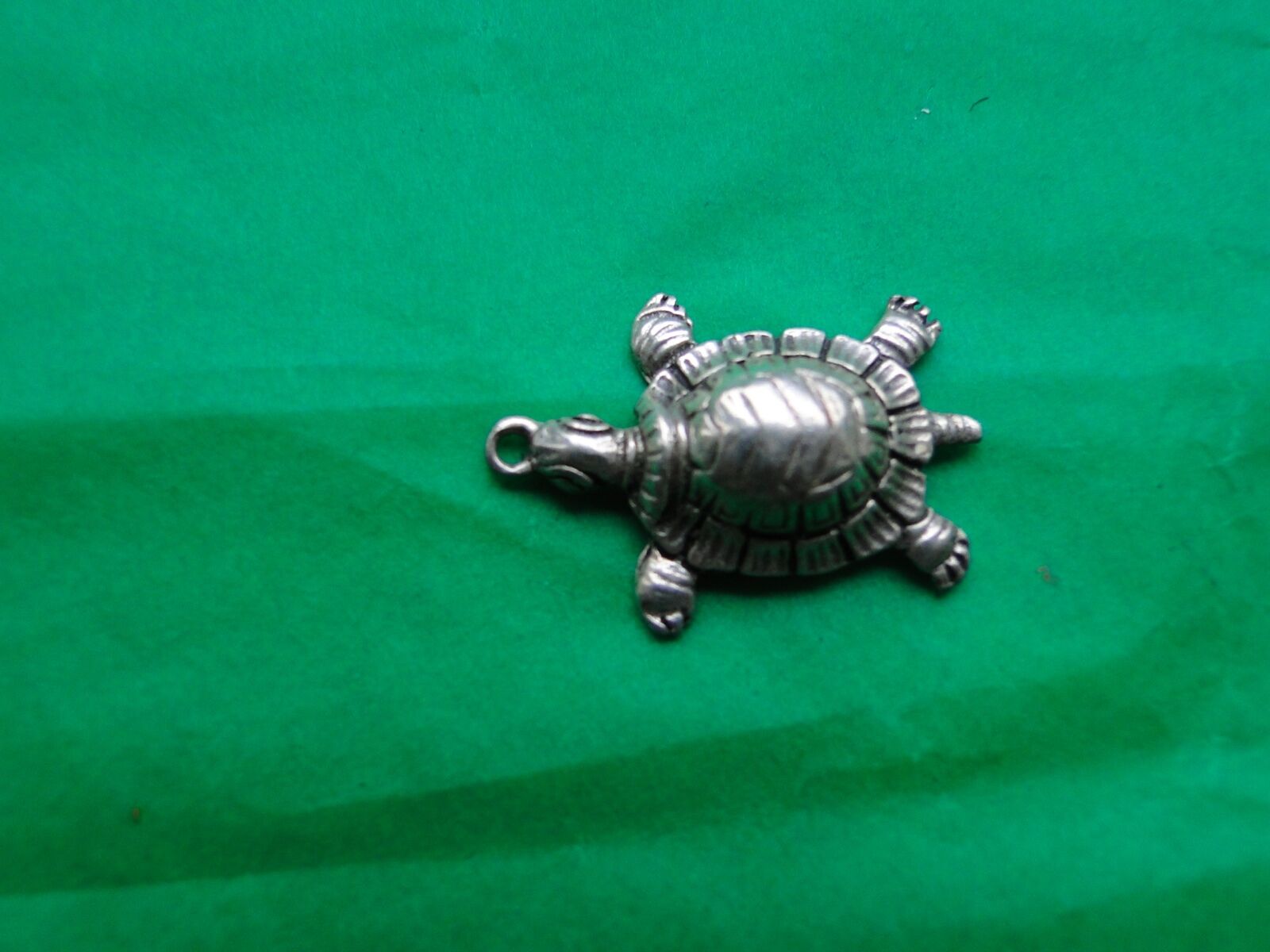 Miniature Turtle Sterling Silver , Pendant, Cute , Italian, 1960 Marked