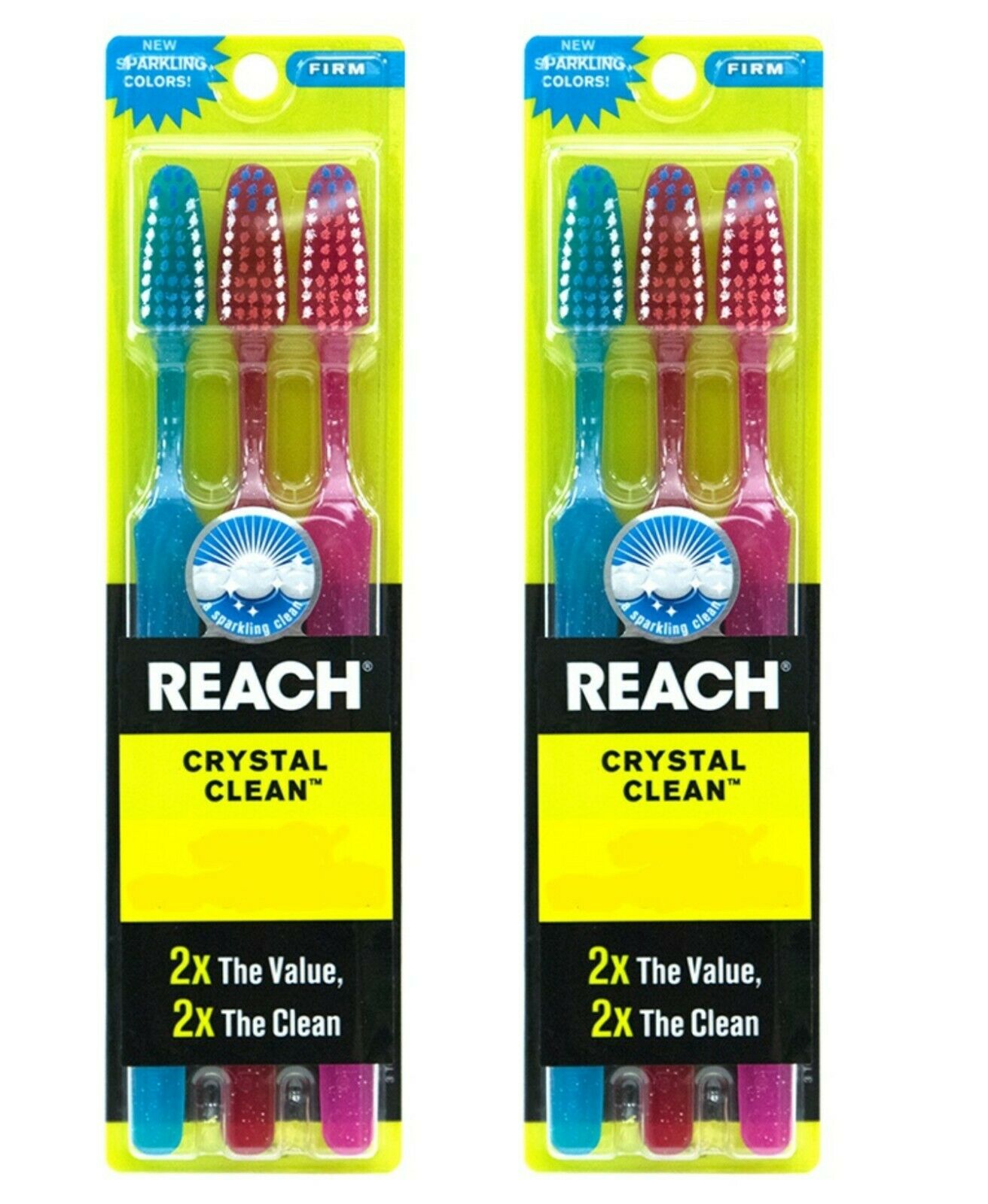 6 Reach Toothbrush Extra Clean Firm Bristles Hard - Free Shipping Usa Seller