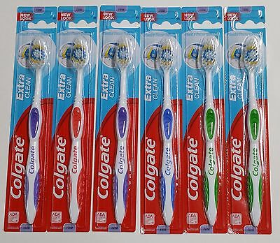 6 Colgate Toothbrush Extra Clean Full Head Firm #95 Brushes Hard - New