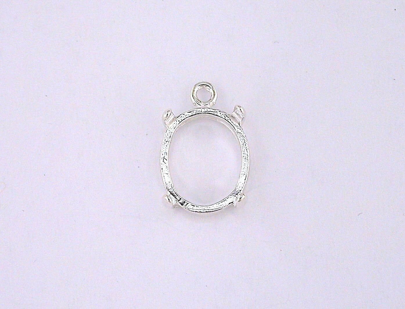 Oval Cabochon Dangle Setting Sterling Silver