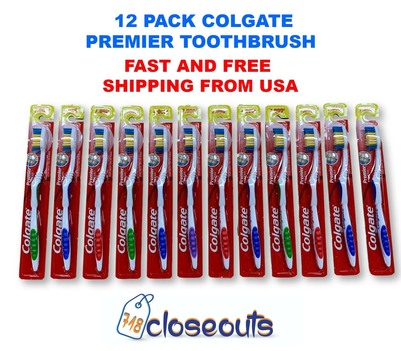 Colgate Premier Extra Clean Toothbrush Medium Bristles Pack Of 12 Ships From U.s