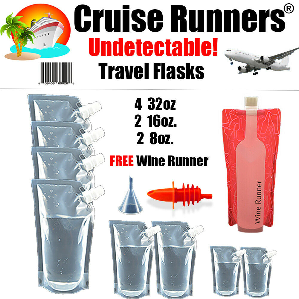 Cruise Flask Kit Rum Runners Alcohol Sneak Smuggle Liquor Booze Wine Plastic Bag