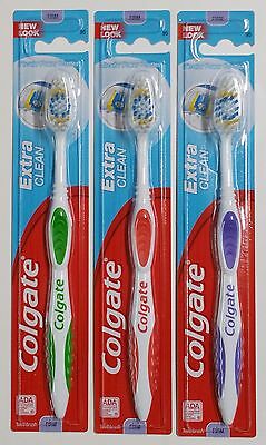 3 Colgate Toothbrush Extra Clean Full Head Firm #95 Brushes Hard - New
