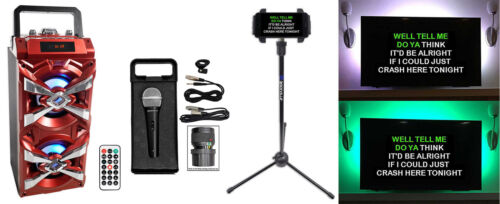 Nyc Acoustics Bluetooth Karaoke Machine System Wactive+tv Led's+mic+remote+stand